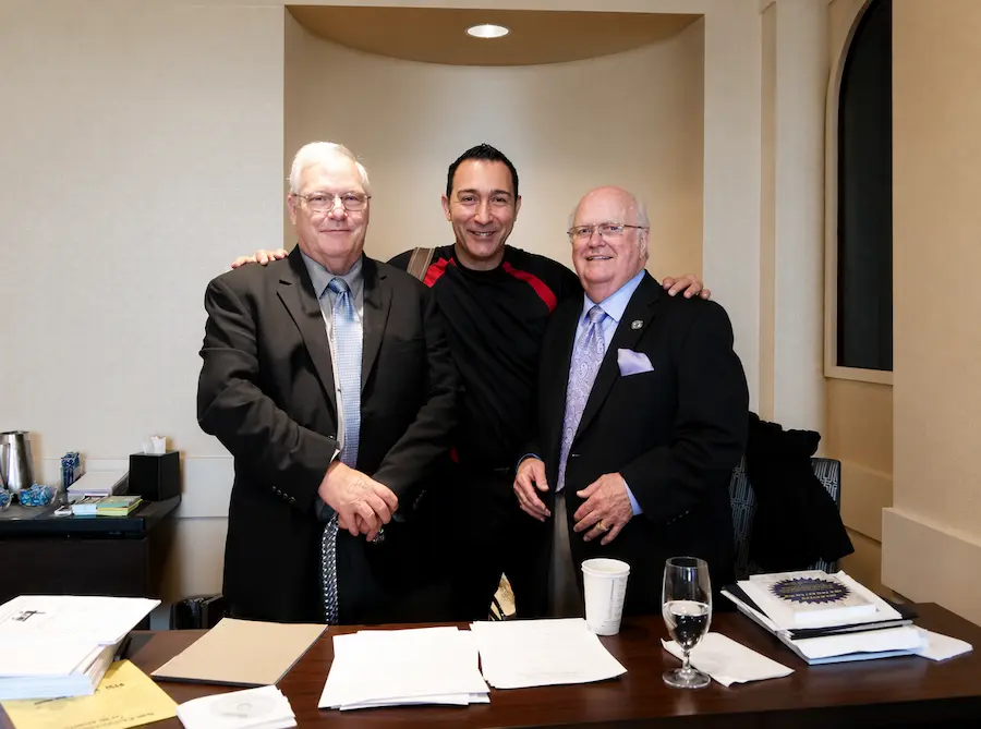 Lazzaro Pisu with Don Mottin and dr.Dwiight F. Damon