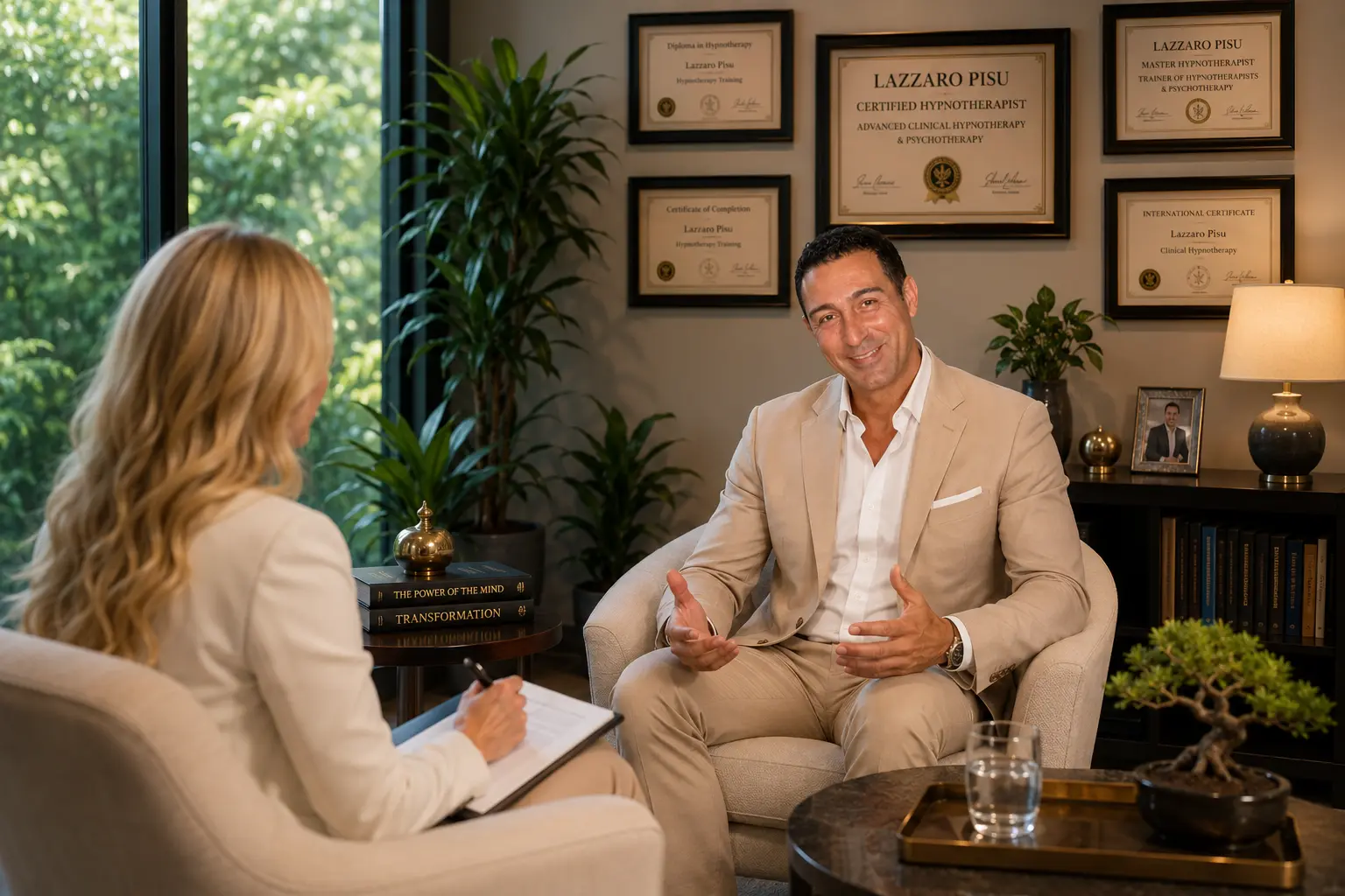 Lazzaro Pisu session for hypnotherapy Vancouver BC