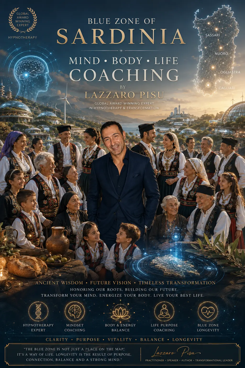 SARDINIA BLUE ZONE LAZZARO PISU - MIND- BODY AND LIFE COACHING